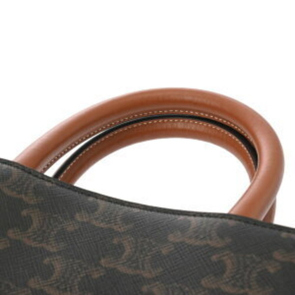 Celine Vertical Cabas Tan Triomphe Canvas Calfskin Handbag - Picture 4 of 9